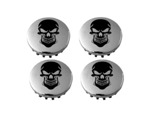 4x 83mm Chrome Black American Flag Car Wheel Center Hub Cap for Yukon Sierra - Picture 1 of 2