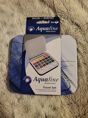 Daler Rowney Aquafine 24-pc Watercolor Travel Paint Set - Ideal Travel Companion - Image 1 of 4
