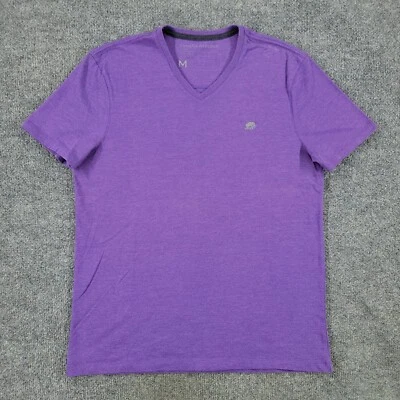 Camisa Banana Republic Para Hombre Mediana Púrpura Bordada Logo Cuello en V Manga Corta Foto 1 de 4