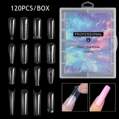 Acrylic Dual Forms Nail Gel Quick Building Mold Tips Nail Extension Tool 120Pcs - Image 1 of 4