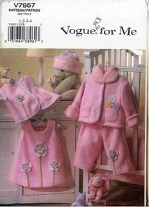 OOP Vogue 7957 Toddler Jacket Vest Jumper Pants Hat Pattern EZ Size 1 2 3 4 - Picture 1 of 2
