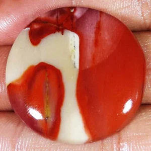 (34X34X07 MM) 73,35 Cts. DIASPRO MOOKAITE NATURALE ROTONDO CABOCHON PIETRA PREZIOSA SCIOLTA - Foto 1 di 6