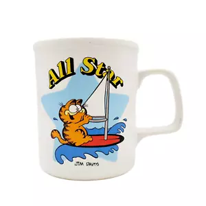 Vintage Enesco Garfield "All Star" Matrose Segelboot Keramik Kaffeebecher - Bild 1 von 1