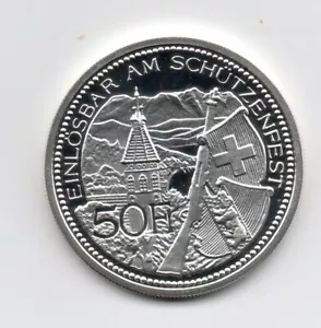 Suisse/Switzerland 50 Francs (Federal Festival En Thun (Bern) Argent Prf 1995 - Picture 1 of 4
