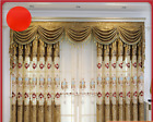 Rideaux de luxe brodés chambre creux fenêtres françaises toile de fond rideau valance