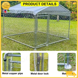 2 x2x1.5m Outdoor Pet Dog Run House Kennel Shade Cage Enclosure w/ Cover Playpen - Picture 1 of 17
