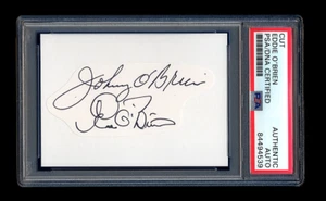 EDDIE JOHNNY O'BRIEN TWIN BROTHERS SIGNED CUT PSA/DNA AUTO PITTSBURGH PIRATES - Picture 1 of 1