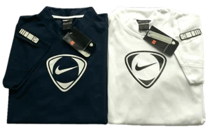 Herren Nike Training Top T-Shirt kurzärmelig V-Ausschnitt Fußball marineblauweiß S M L XL - Bild 1 von 11