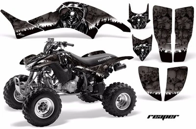 ATV Graphics Kit Decal Quad Sticker For Honda TRX400EX 1999-2007 REAPER BLK - Image 1 of 2