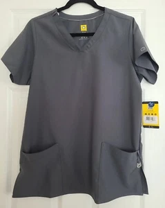 Wonder Wink Nurses Pewter Unisex V-Neck Scrub Top Size Medium NWT - Picture 1 of 5