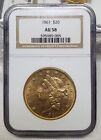 1861 $20 Gold NGC AU58 Double Eagle 1st Year of Civil War Gold Coin # PM0007