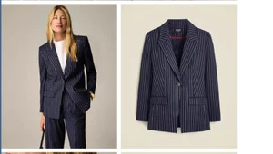 J.Crew $375 Petite Collection Vivienne blazer pinstripe Italian Size P2 CC412 - Picture 1 of 14
