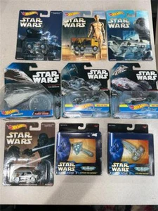 Hot Wheels Galoob Set of 9 Star Wars Real Riders Micro Machines Carships NEW - Picture 1 of 10