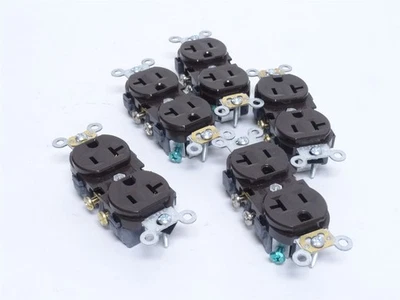 249845 New-No Box; Leviton CR20 Lot-5 Duplex Receptacle 20A; 125VAC; 2P; 3-Wire - Image 1 of 4