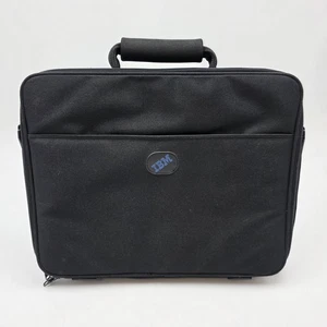 Vintage IBM Laptop Computer Carrying Case Black Messenger Bag Canvas Zip 14.5" - Picture 1 of 13