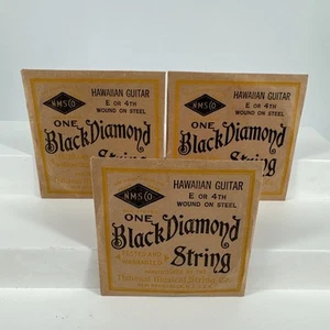 Hawaiian Guitar Black Diamond Strings E or 4th Wound On Steel 3 Total NMS Co. - Picture 1 of 3