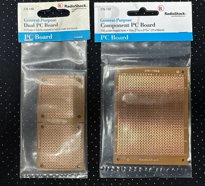 2x Radio Shack General Purpose Component PC Board 276-158 & 276-148 NEW NOS - Image 1 of 4