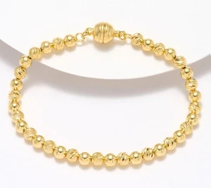 Pulsera Magnética UltraFina Plata 950 Chapada en Oro 18K, Spiga 7-1/4" - Imagen 1 de 1