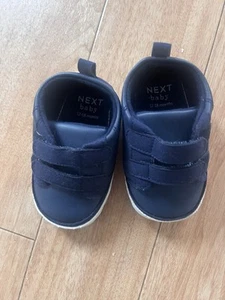 Next Baby Boy Soft Sole Pram Shoes Toddler PreWalker Shoes Size 3 12-18 months - Picture 1 of 5