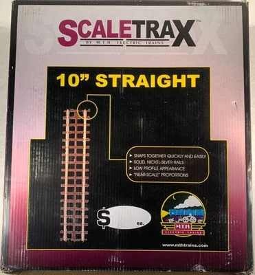 MTH ScaleTrax 45-1001 10" straight track | 50pc case | NEW | $5 PER SECTION! - Image 1 of 2