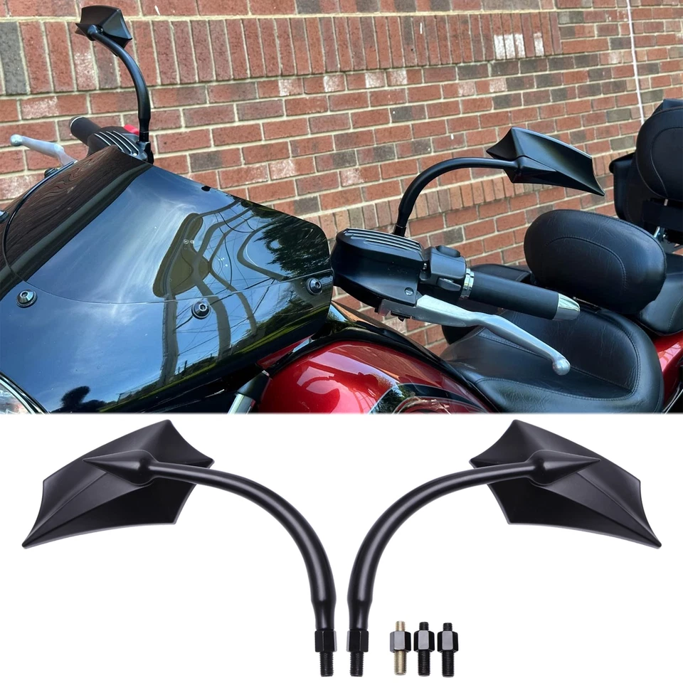 Espejos retrovisores negros para motocicleta 8 mm/10 mm para Yamaha Raider S 1100 700 760 Foto 1 de 4