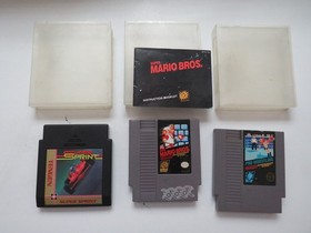 LOT of 3 Nintendo NES Video Games- Pro-Wrestling, Super Mario Bros, Super Sprint