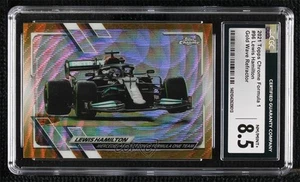 2021 Chrome Formula 1 F1 Cars Gold Wave Refractor /50 Lewis Hamilton #96 CGC 8.5 - Picture 1 of 3