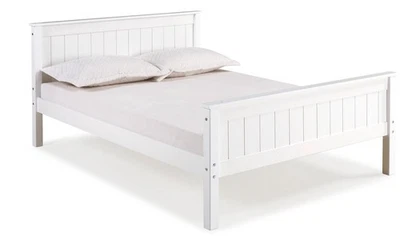 Cama con plataforma de madera completa Harmony, blanca Foto 1 de 2