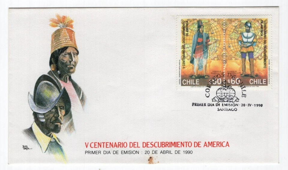 CHILE 1990 500 years America FDC - Image 1 of 1