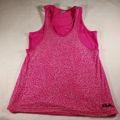 Camiseta sin mangas Fila Sport L para mujer rosa leopardo espalda deportiva ropa deportiva gimnasio entrenamiento Foto 1 de 4