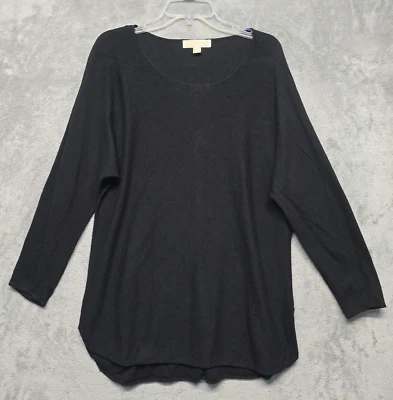 Top Michael Kors para mujer talla 1X túnica negra tejido ligero suéter informal Foto 1 de 4