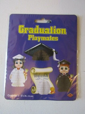Graduate Theme Playmates ArtTissue Party Decorations Full Round StandUp - 4 Pack - Image 1 of 4