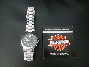 Rare 2005 Harley Davidson Bulova Men's Watch Stainless Steel Case Timepieces By - Picture 1 of 12