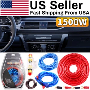 Car Audio Cable Kit 1500W Amp Amplifier Install RCA Subwoofer Sub Wiring 8 Gauge - Picture 1 of 12