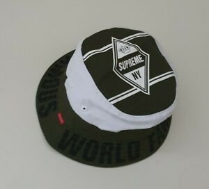 Rare FW14 Supreme World Famous bucket hat size M/L olive / white