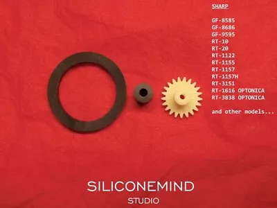 For Sharp GF, RT, Optonica : idler tire and take-up rubber + intermediate gear - Image 1 of 3