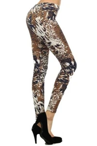 Wild Animal Safari splatter Print Premium Fashion Leggings - Picture 1 of 3