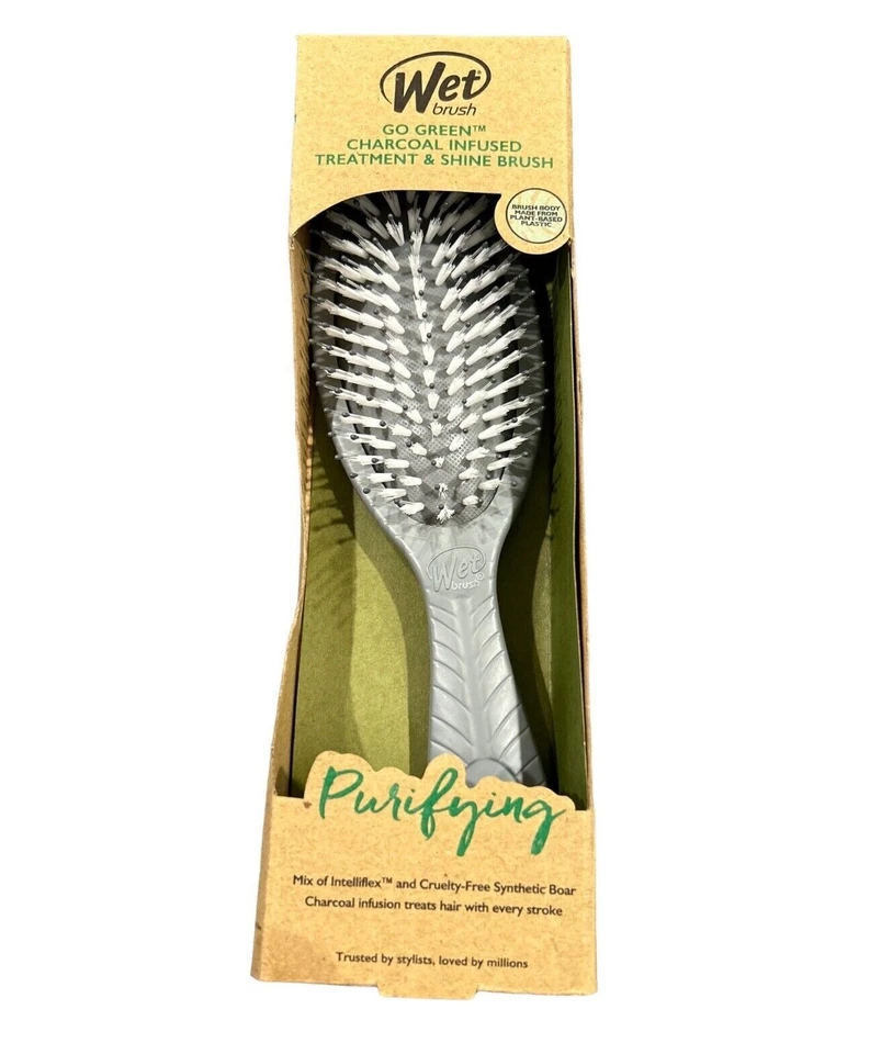NEW Wet Brush Go Green Charcoal Infused Treatment & Shine Brush - Image 1 of 1