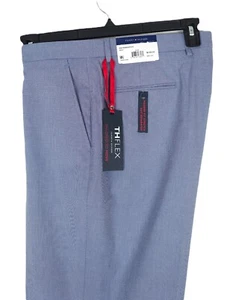 Tommy Hilfiger Men's Modern-Fit Flex Stretch Chambray Suit Pants Blue 40x32 NWT - Picture 1 of 6