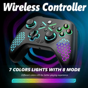 RGB Wireless Controller Für Microsoft Xbox One Series X|S PC Win10 Steam-Schwarz - Bild 1 von 10