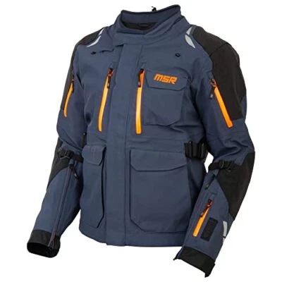 MSR Xplorer Water Resistant Adventure Motorcycle Jacket Small Blue/Orange Foto 1 de 4