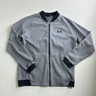 Under Armour Bomber Jacket Mens M Unstoppable Double Knit Full Zip Gray 1320722