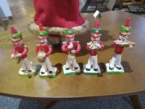 5 Pc Vintage Portuguese Barcelos Whistle Folk Art Musical Band Polychromed Clay - Picture 1 of 13