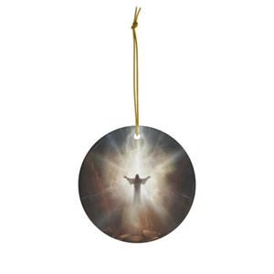 Adorno colgante de cerámica para árbol de Navidad - La palabra se hace carne: Juan 1:14 - Imagen 1 de 5