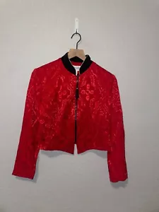 1980s Women's Jessica Howard USA Made Red Jacket Top Full Zip Women 80s - Picture 1 of 11