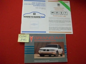 1990 90 fabricante de equipos originales Pontiac Grand Am manual de operación del dueño y garantía # 10122664b excelente - Imagen 1 de 5