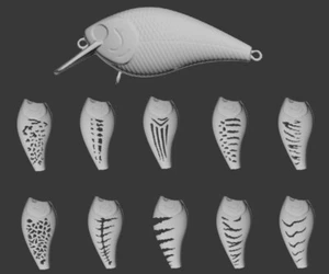 Plantilla de plástico duro 3D wLure señuelo de pesca cebo de manivela cuerpo en blanco UPHC15 - Imagen 1 de 9