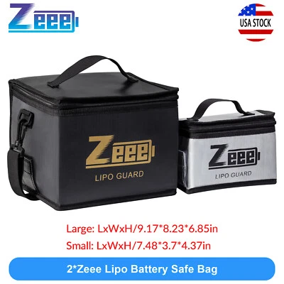 2xZeee Lipo Battery Safe Bag Guard Fireproof Explosionproof for Charge & Storage - Image 1 of 4