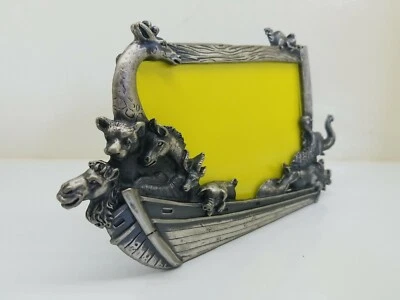 Новая металлическая рамка для картины животное 3 1/4 x 4 1/2 животные на лодке фото оловянный тон - Изображение 1 из 4