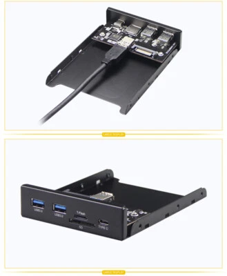 Hub Front Panel USB Type-C USB 3.0 Micro SD/TF 20Pin For 3.5" Open Bay Space - Bild 1 von 4